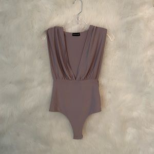 PLT plunge neck bodysuit